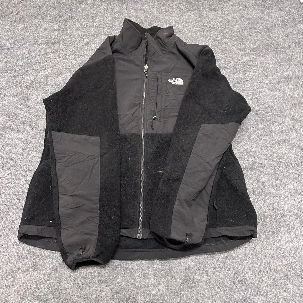 The North Face Jacket Womens XXL Black Denali Full Zip Fleece Nylon Overlay